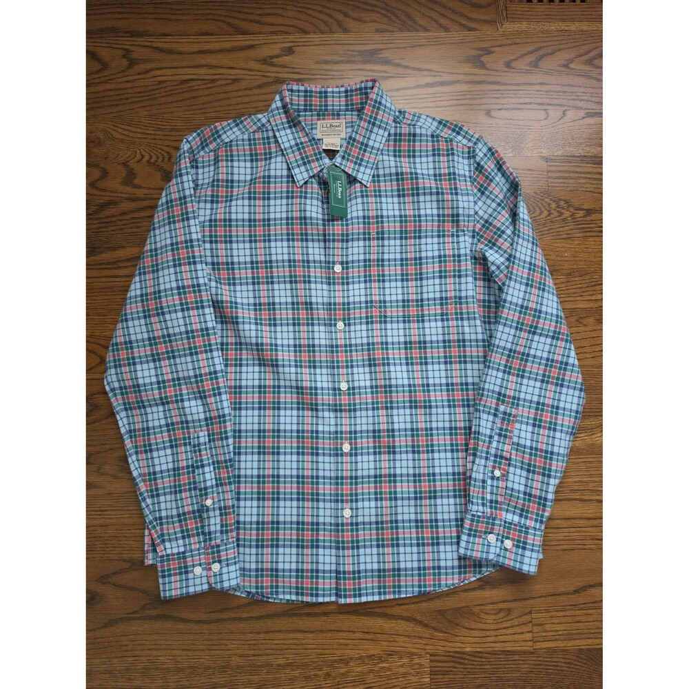NWT L.L.Bean Men's Plaid Button-Front Shirt Size Medium